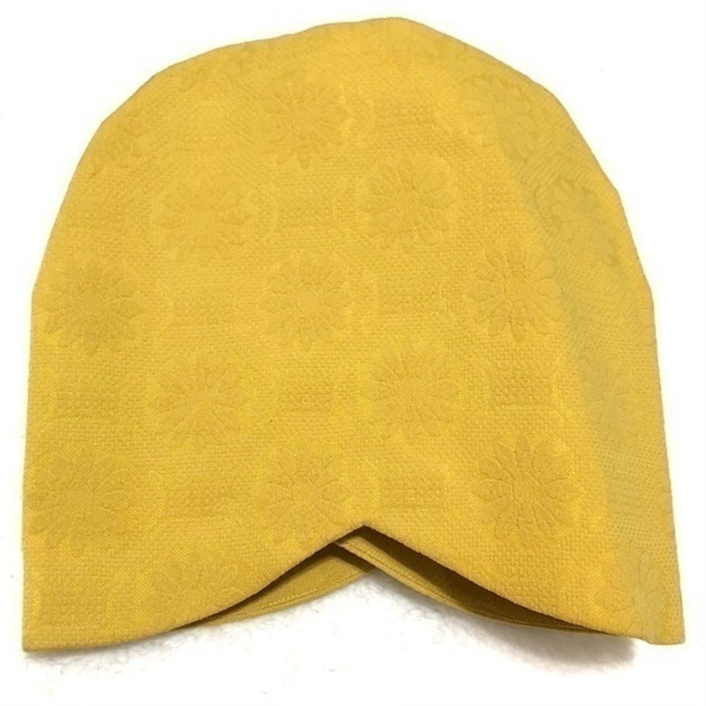 Vintage handmade 60s embossed floral mustard yellow dress and hat medium - Picture 15 of 15